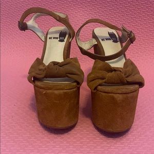 UO Brand Suede Brown Platforms